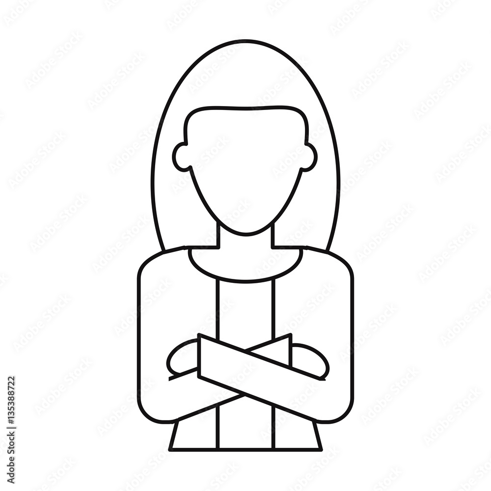 woman leader job business cross arms thin line vector illustration eps 10 woman leader job business cross arms thin line vector illustration eps 10