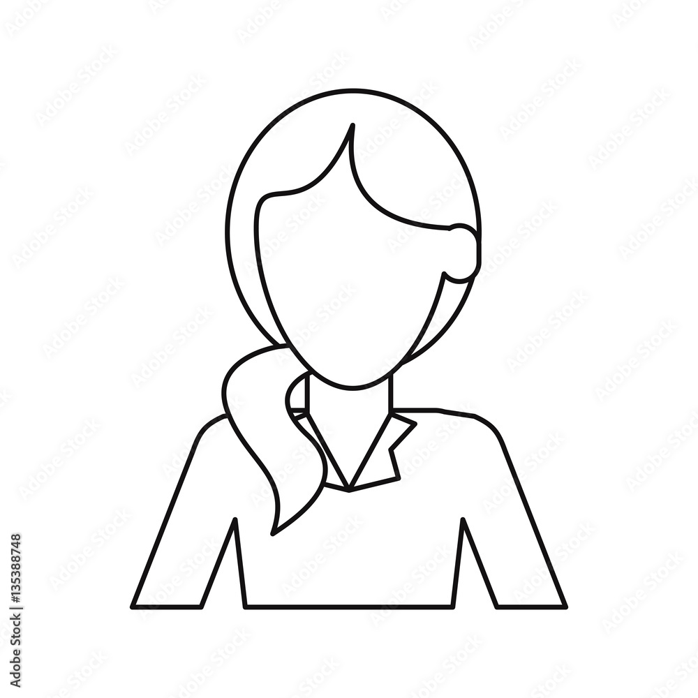 woman hair tail style formal clothes thin line vector illustration eps 10 woman hair tail style formal clothes thin line vector illustration eps 10