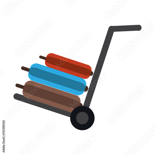 hand cart suitcase luggage travel equipment vector illustration eps 10