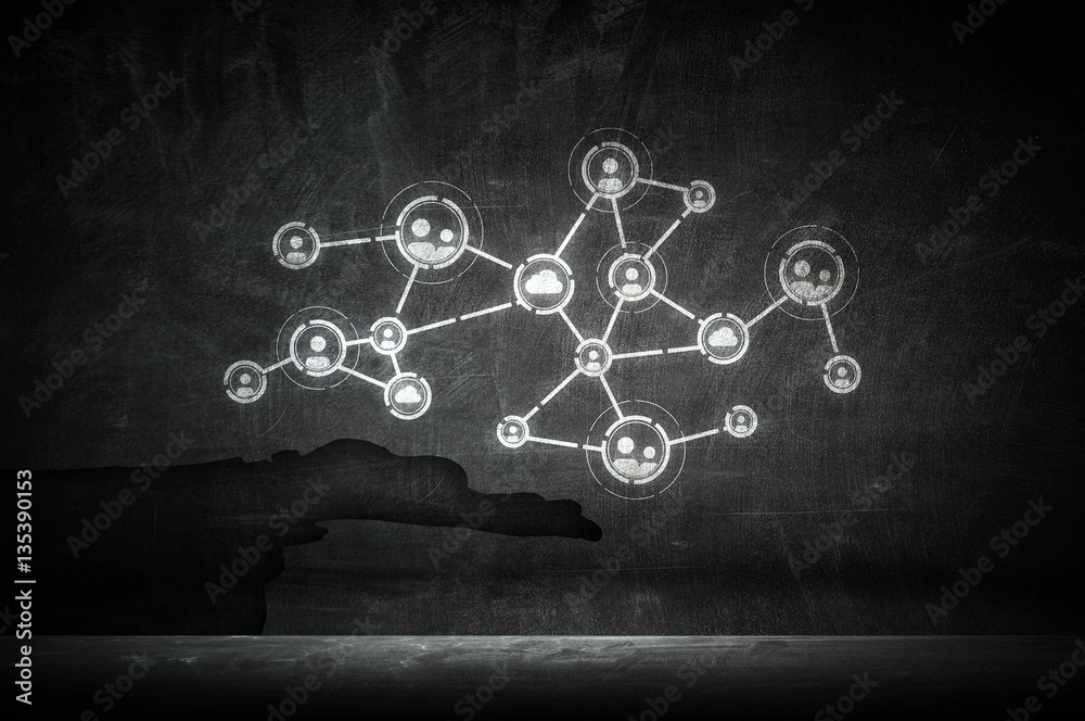 Social networking idea . Mixed media Social networking idea . Mixed media