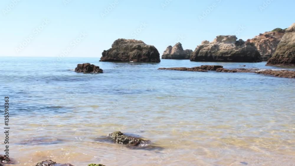 Vau's beach in Portimao, Portugal. Detail of rocks. Vau's beach in Portimao, Portugal. Detail of rocks.