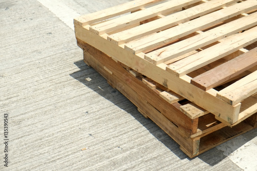 Foto Two old pallets on the floor with space
