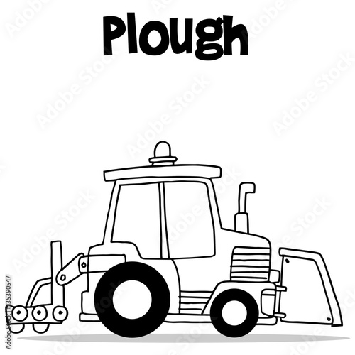Hand draw of plough transport