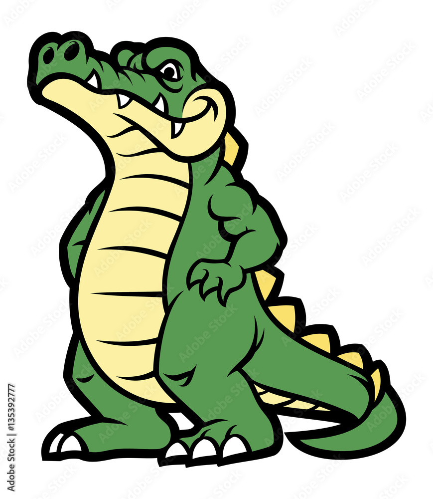 Naklejka premium postać z kreskówki krokodyla