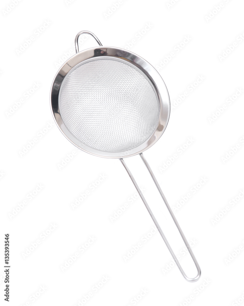 Stainless steel manual wire water stainer isolated on white background Stainless steel manual wire water stainer isolated on white background