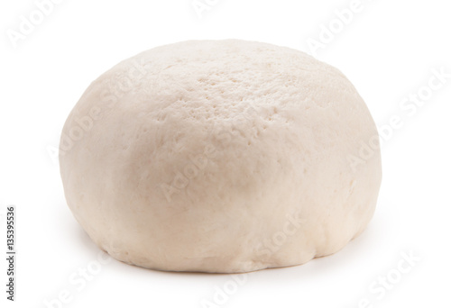 fresh raw dough ball isolated on white background