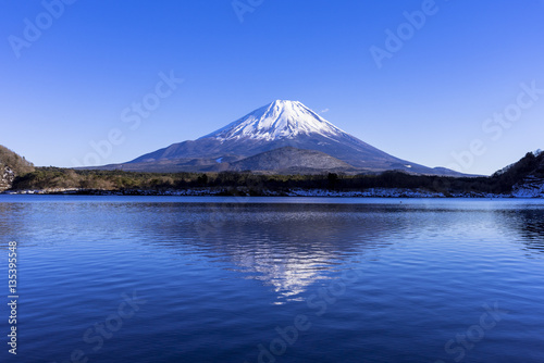 精進湖より逆さ富士