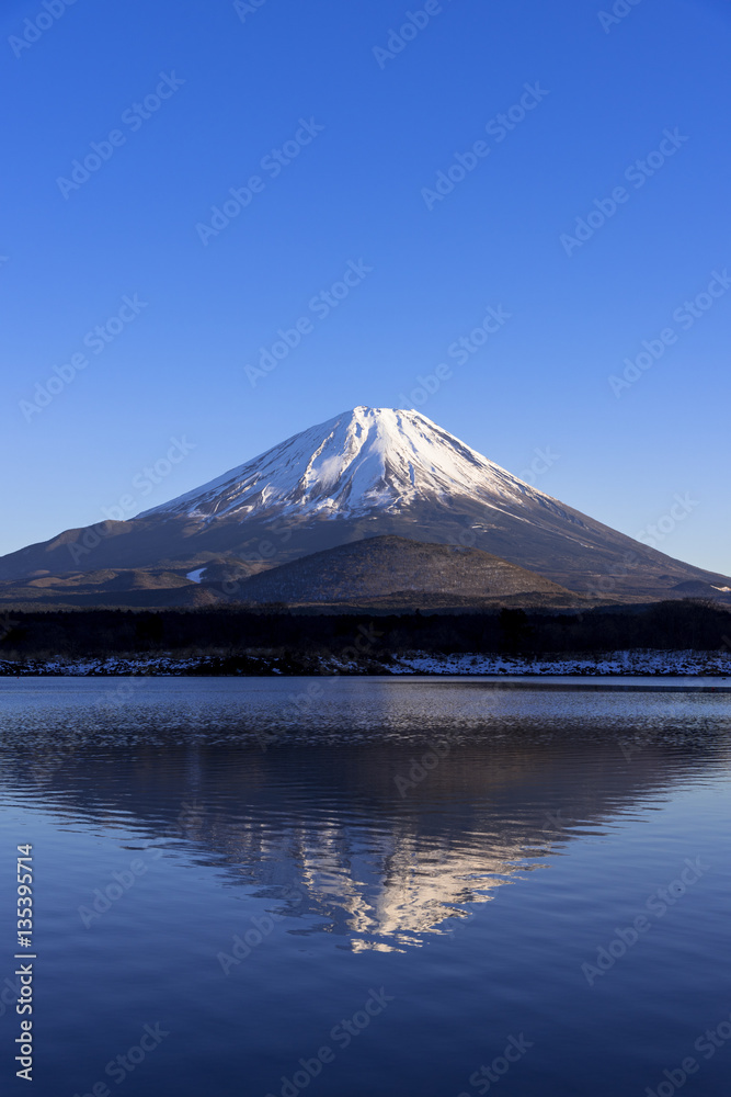 Plakat 精進湖の逆さ富士