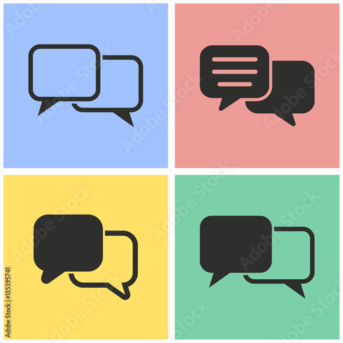 Communication bubble icon set.