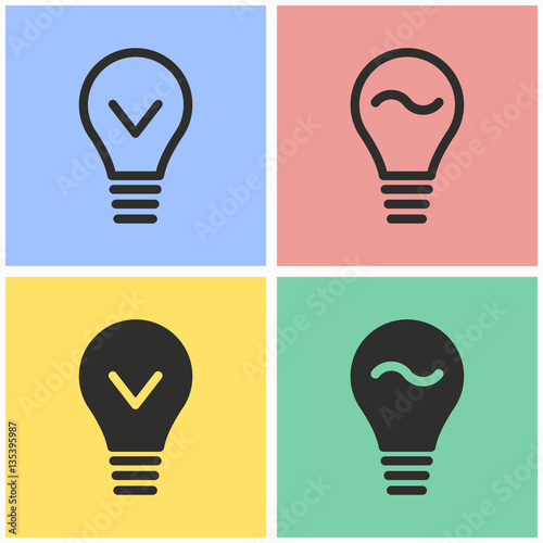 Lamp icon set.