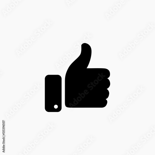 Thumb up symbol, finger up icon vector illustration