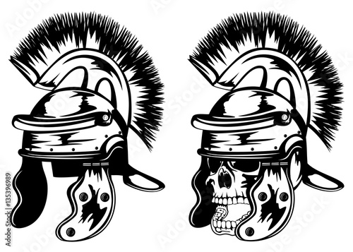 skull in legionary helmet