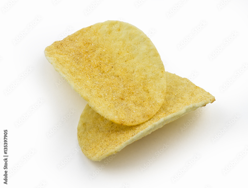 Potato chips isolated with clipping path Potato chips isolated with clipping path