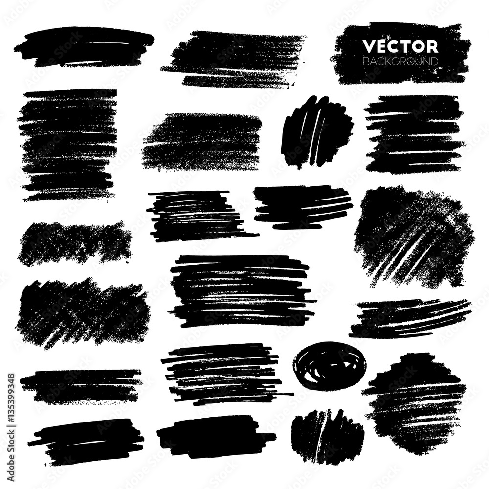 Vector set of grunge brush strokes Vector set of grunge brush strokes