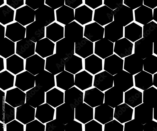 Abstract pattern of unequal cracks hexagons