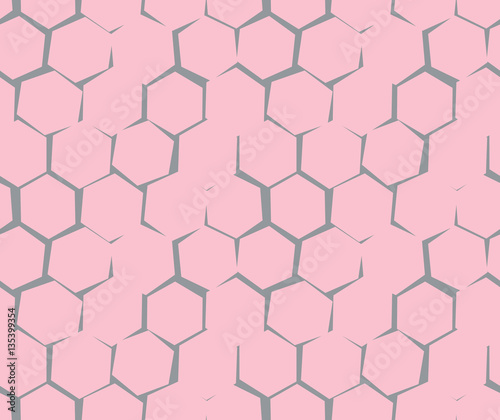 Abstract pattern of unequal cracks hexagons