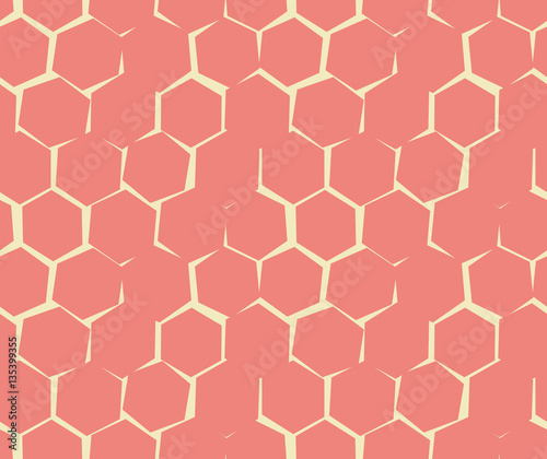 Abstract pattern of unequal cracks hexagons