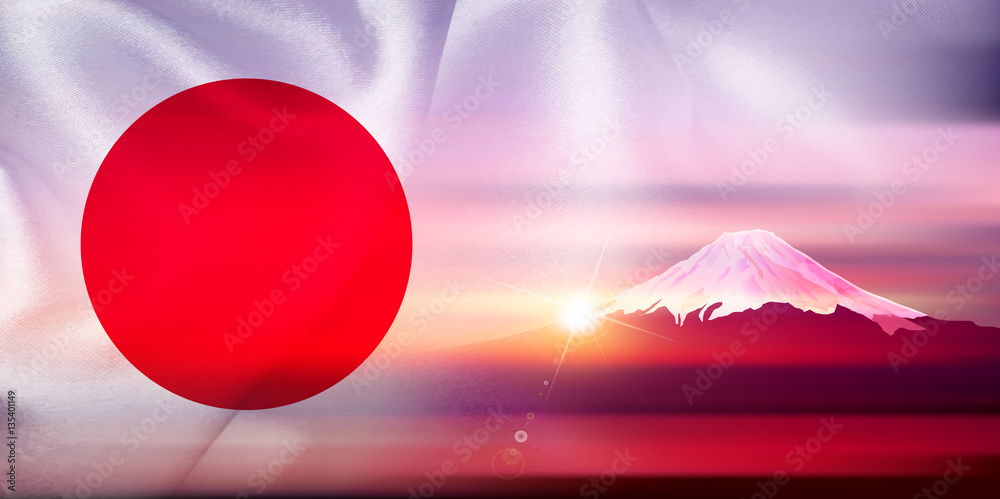 日本国旗富士山背景stock Vector Adobe Stock 日本国旗富士山背景stock Vector Adobe Stock