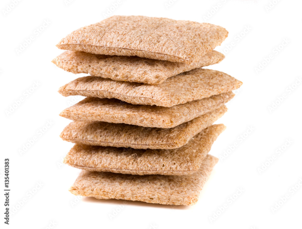 stack of crisp bread isolated on white background stack of crisp bread isolated on white background