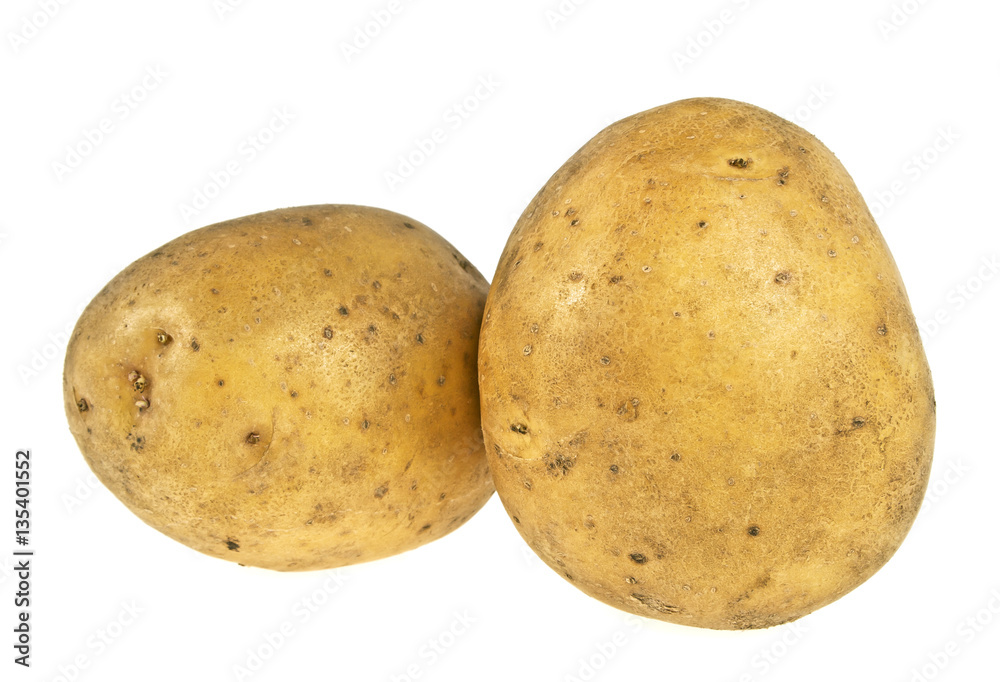 Potatoes on a white background Stock-Foto | Adobe Stock