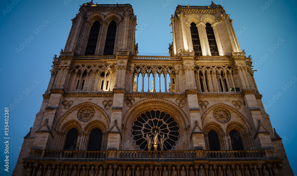 Cathedrale Notre Dame de Paris is a most famous cathedral  on the eastern half of the Cite Island