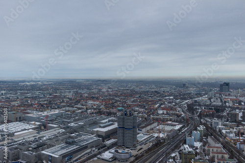 MUNICH – JANUARY 30: Aerial view of Munich