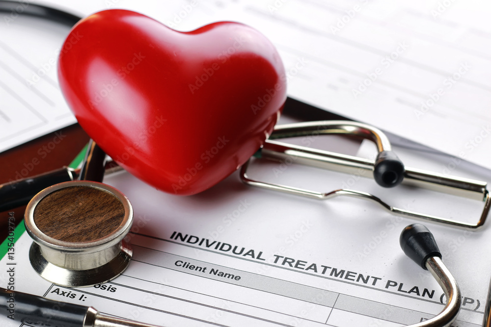 stethoscope medical documents pen