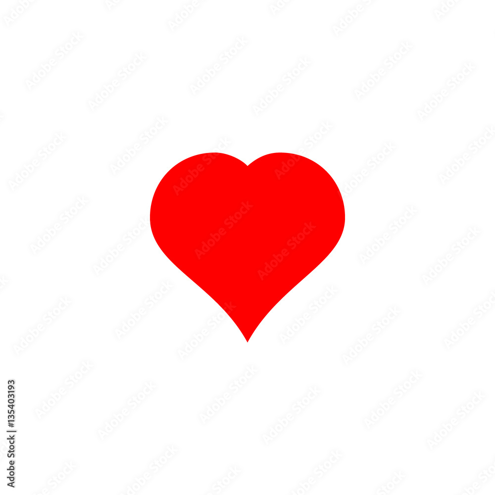 Heart icon in a flat style on white background Heart icon in a flat style on white background