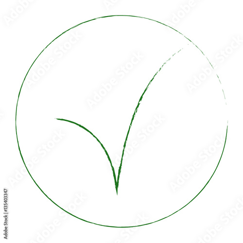 Green check mark with shadow