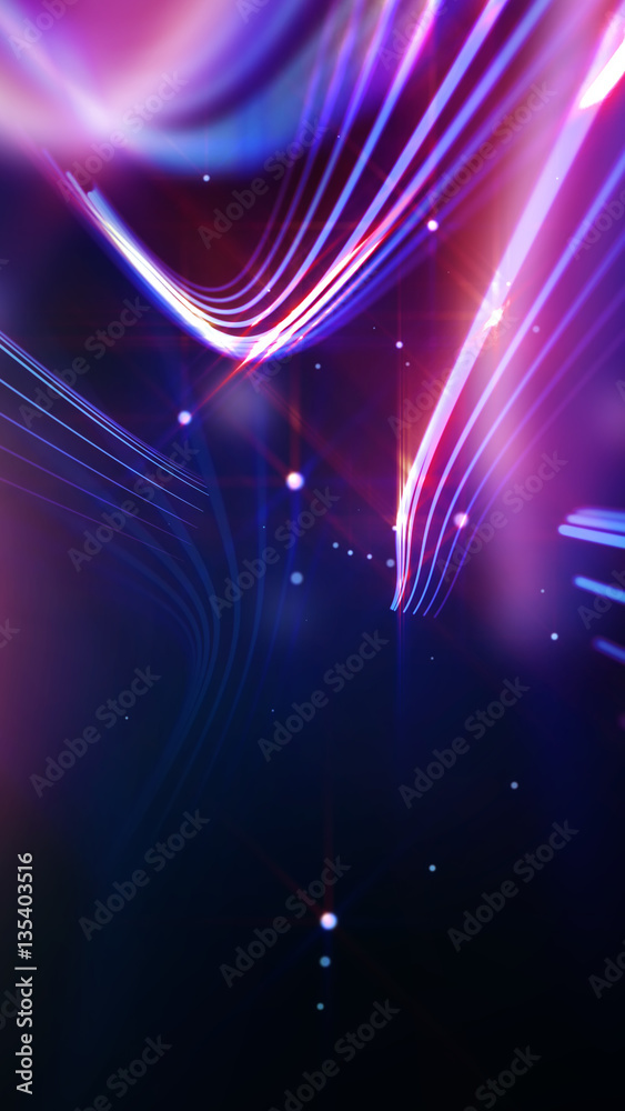 Fotografie Streaking shiny purple lines as abstract background