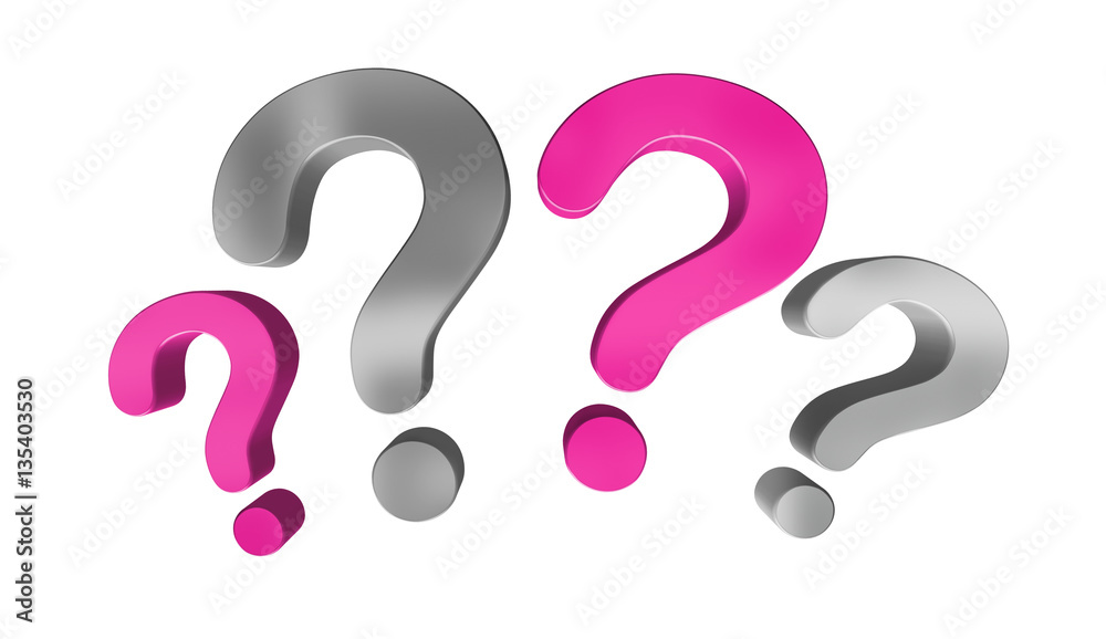Pink and grey question marks 3D rendering Pink and grey question marks 3D rendering