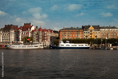 Waterways, boats and beautiful old buildings in Stockholm, Sweden