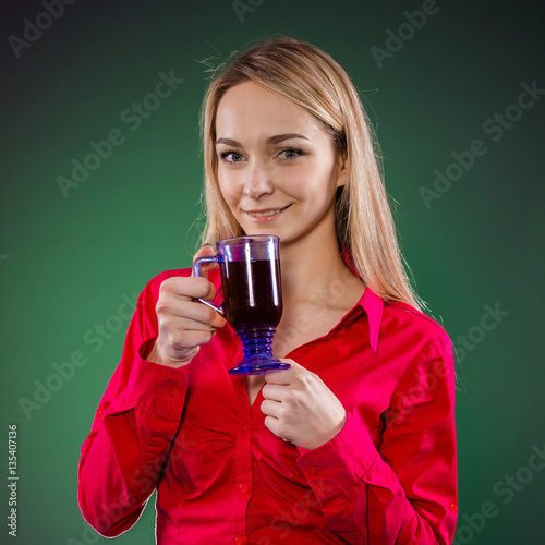 Woman with tea. Woman with a cup of tea
