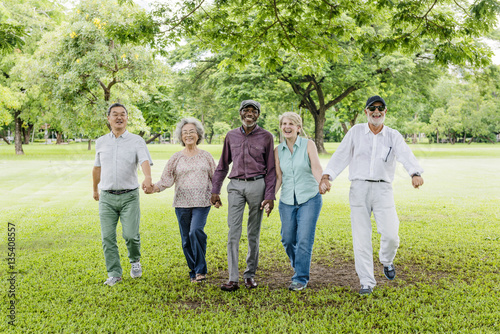 Group of Senior Retirement Friends Happiness Concept photo