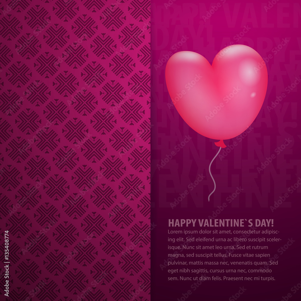 Happy Valentine`s Day. Vector background, set of the festive elements for your creative design