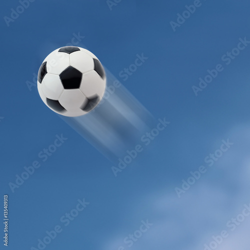 Football flying into the sky.  