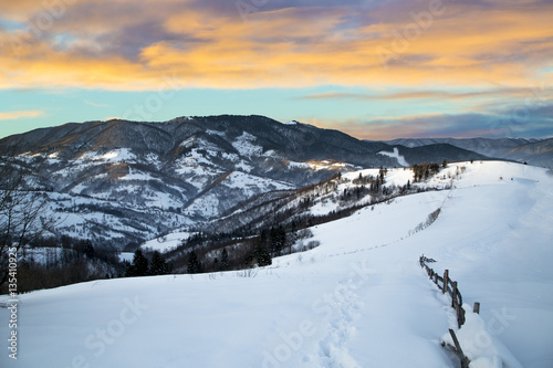 mountains. Winter Carpathian mountains © robertuzhbt89
