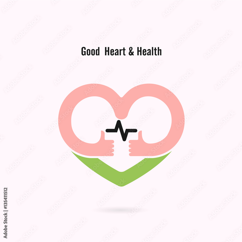 Obraz premium Heart sign and hands icon.Good heart & health concept.Healthcare