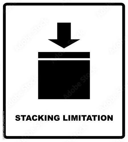 Stacking Limitation by Mass vector packaging symbol on vector cardboard background. Handling mark on craft paper background. Can be used on a box or packaging