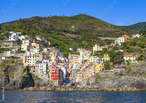 Riomaggiore in Cinque Terre National Park on Italian Riviera
