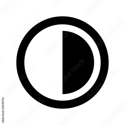 Brightness and contrast vector icon. photo