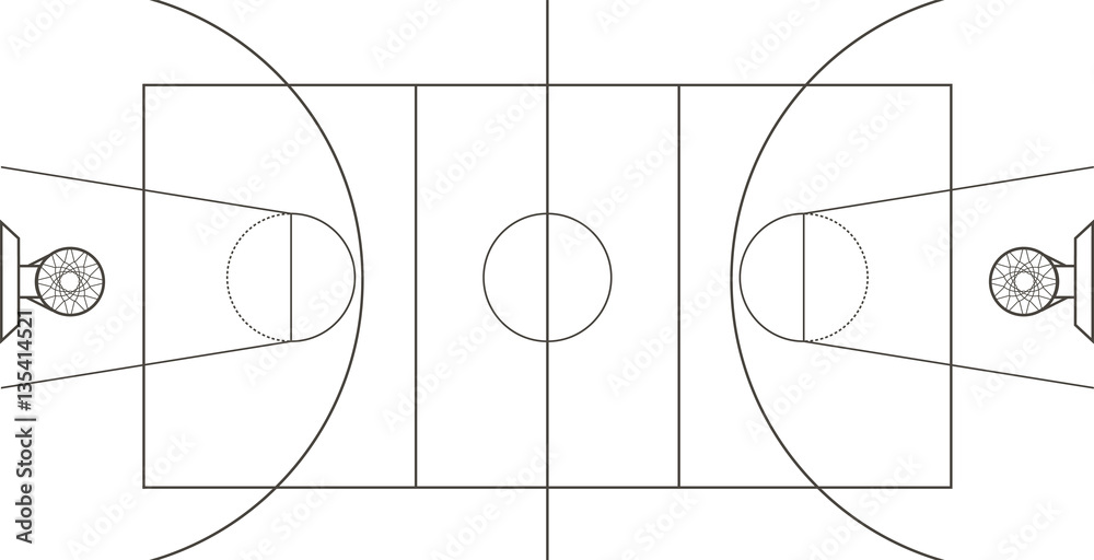 Basketball Court Drawing Side View