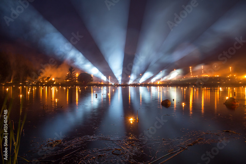 Light tubes from horizon - Leigo Lake Music Festival