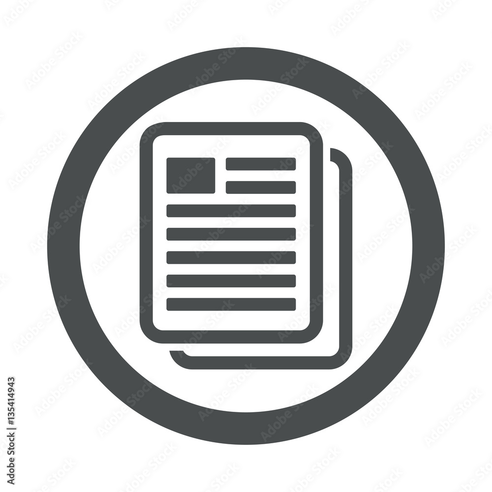 Icono plano copiar documento en circulo color gris Icono plano copiar documento en circulo color gris
