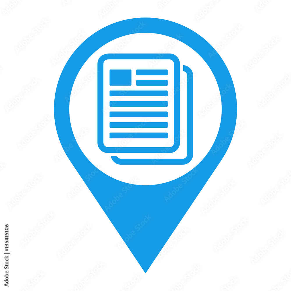 Icono plano localizacion copiar documento azul Icono plano localizacion copiar documento azul