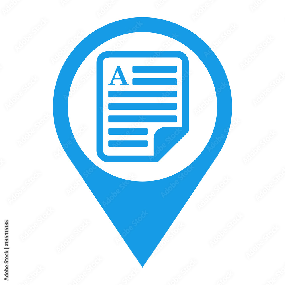 Icono plano localizacion documento texto azul Icono plano localizacion documento texto azul