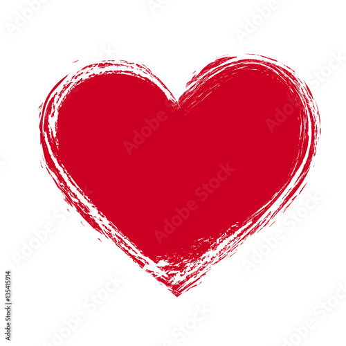 vector illustration of grunge red heart 