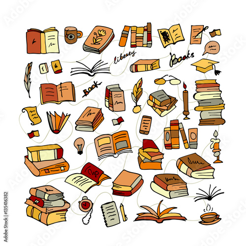 Set of books, sketch for your design