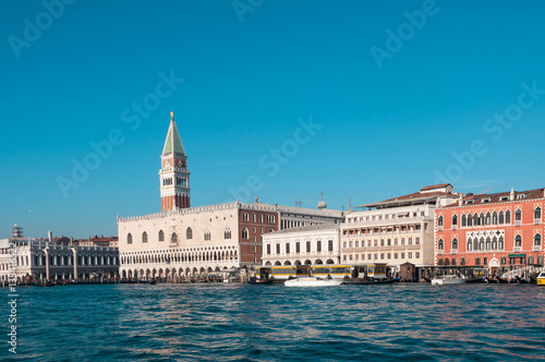 Piazza San Marco (St Mark's square). View from San Marco basin. Venice, Italy.