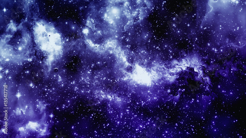 Nebula and galaxy./ Universe filled with stars.	